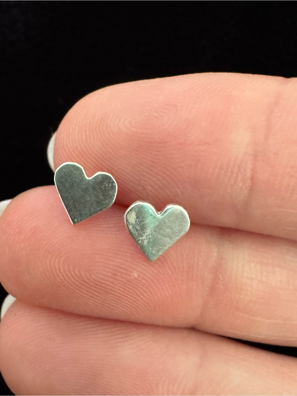 🔹Silver Heart Stud Earrings Women Jewelry